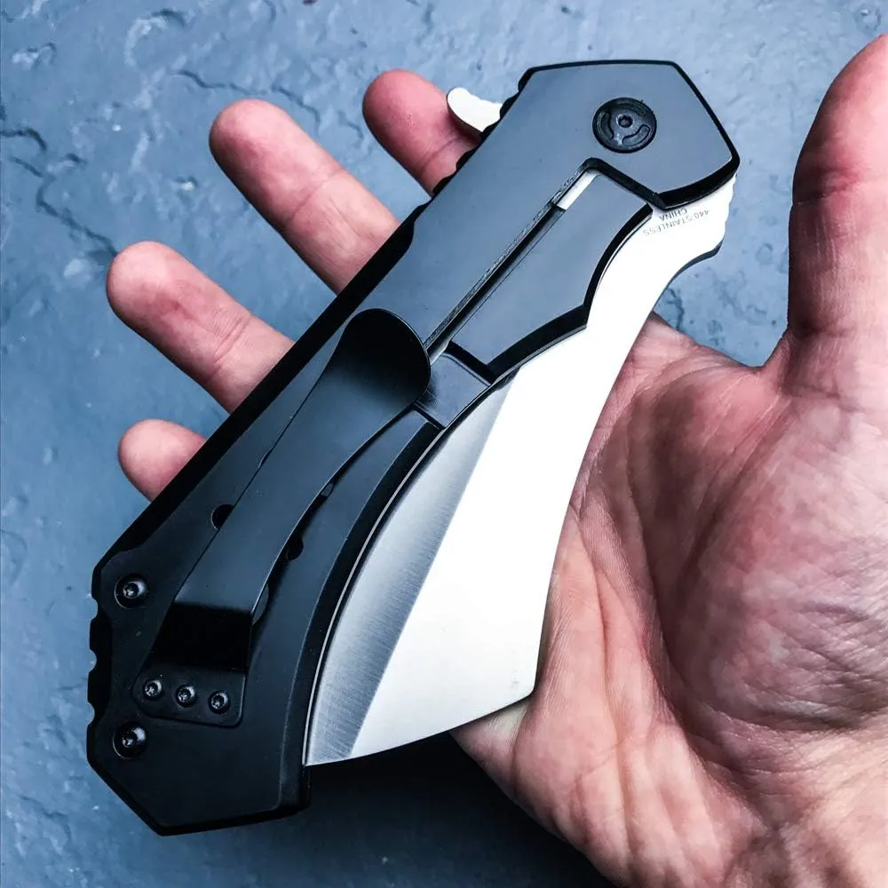 S-TEC 12-inch Rugged Chef Field Tactical Folding Cleaver (Steath Fighter)