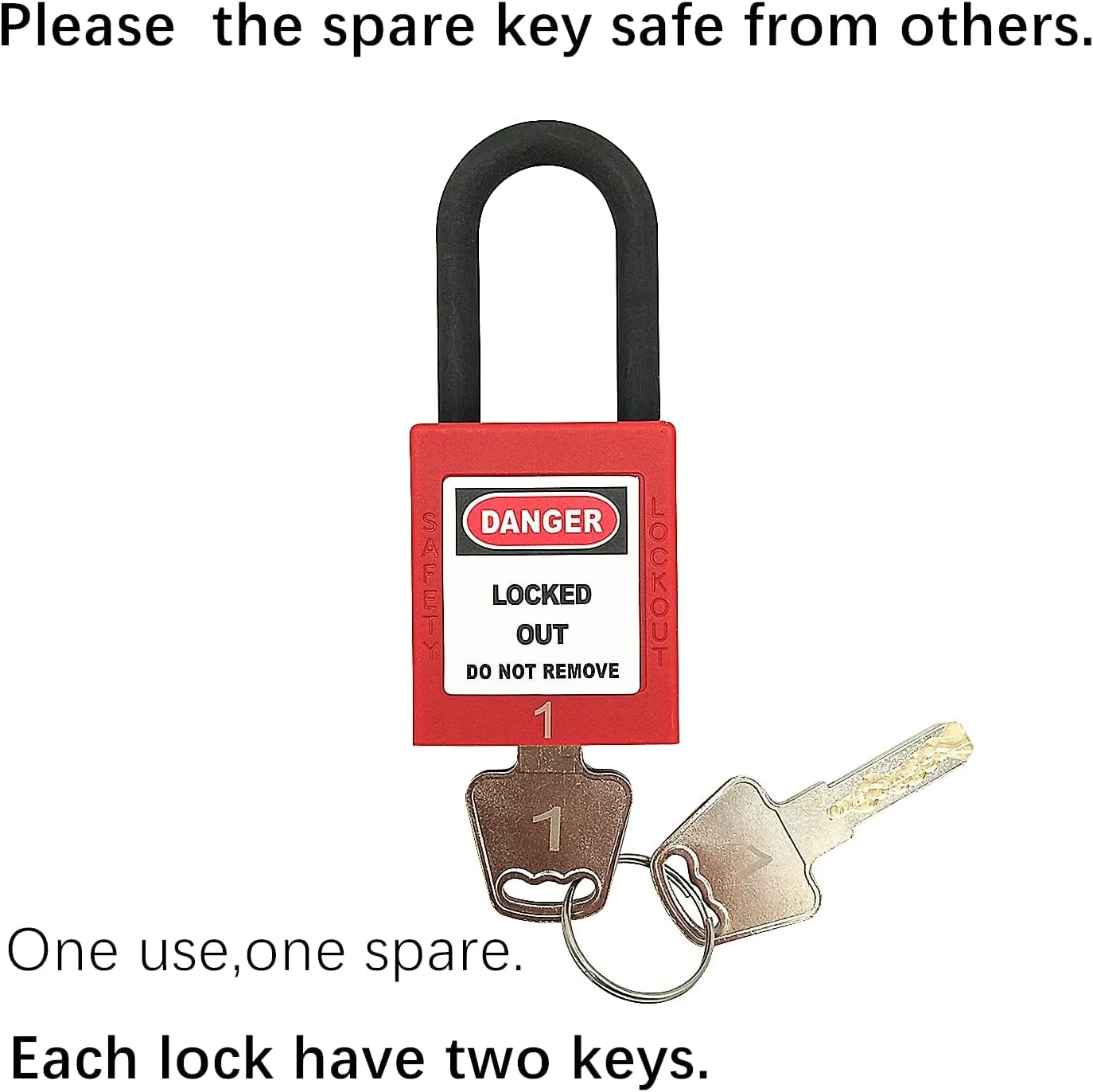 SAFBY Lockout Tagout Locks Loto Safety Padlock, Keyed Differently, OSHA Loto Safe Padlocks for Lock Out Tag Out Stations and Devices Red NO. 1-10