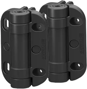 Safetech Hardware MegaKlik Self Closing Gate Hinges | Self-Aligning Heavy Duty Spring Hinges | Adjustable Tension | Pool safety Hinge | Square Post, Aluminum Gates | Swing Close 185 lbs SHH135 - Black