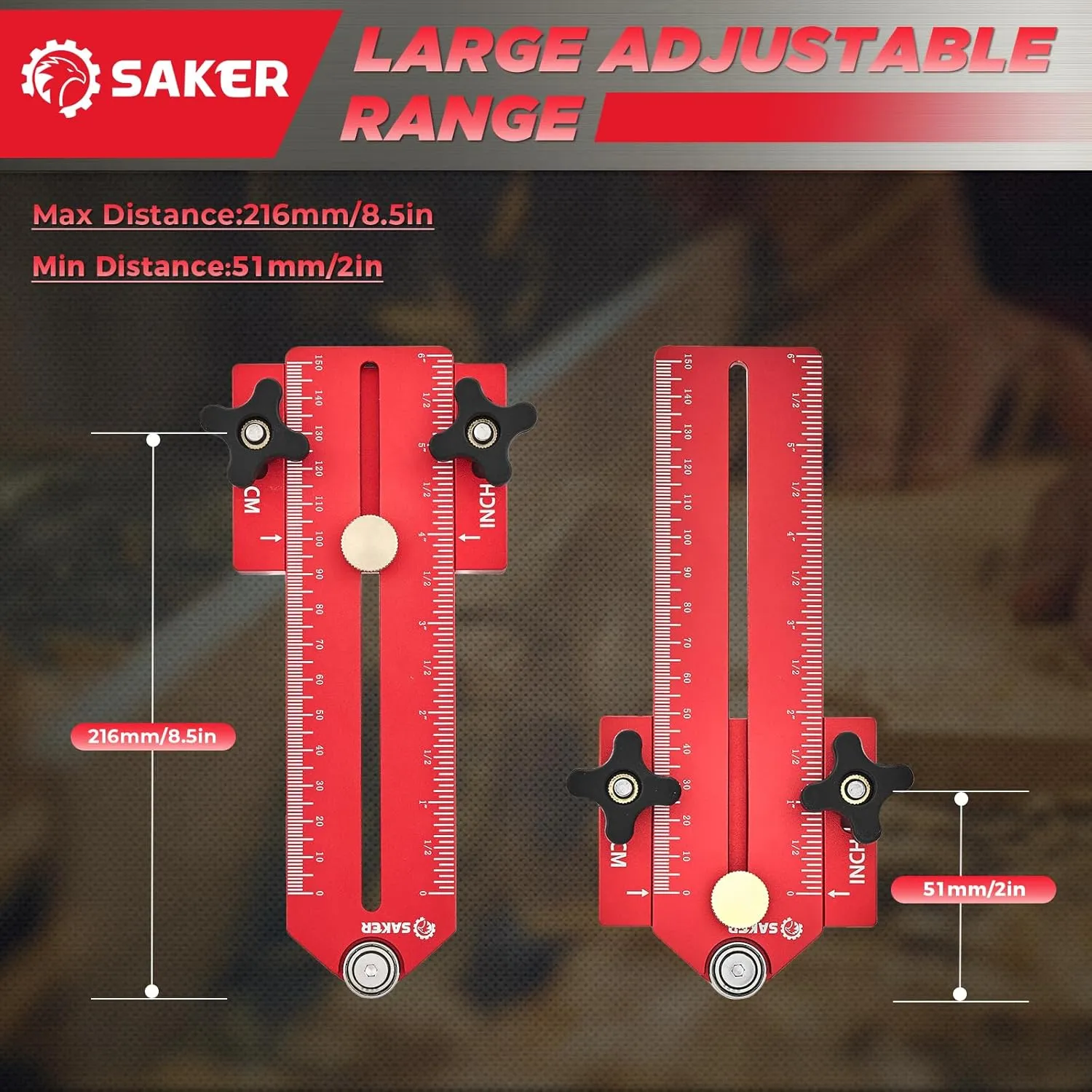 Saker Thin Rip Jig Table Saw Jig Guide, Making Repetitive Narrow Strip Cuts, Fit for 3/4" x 3/8" Slots, for Table Saw Band Saw Router Table