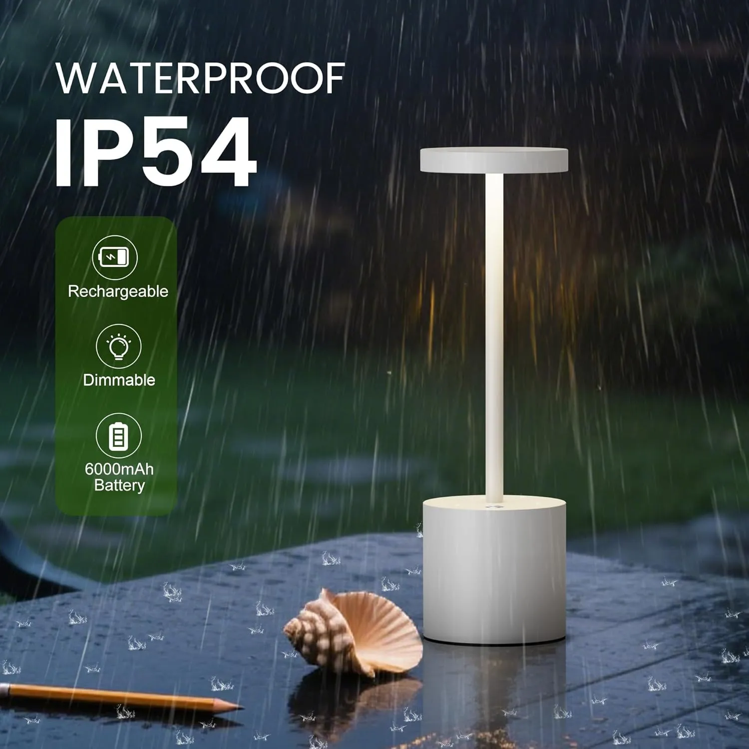 SAKRINGT 2 Pack Cordless Table Lamp Rechargeable,5000mAh Battery Operated Portable LED Table Light,Dimming Desk Lamp for Patio/Restaurant/Outdoor