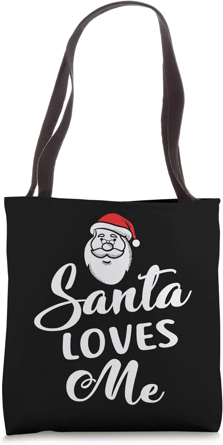 Santa Loves ME Christmas Festive Season Gift Tote Bag