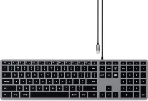 Satechi Slim W3 Wired Backlit Keyboard with Numeric Keypad – Illuminated Keys & USB C Connection – for MacBook Pro, MacBook Air, iPad Pro, iMac and More