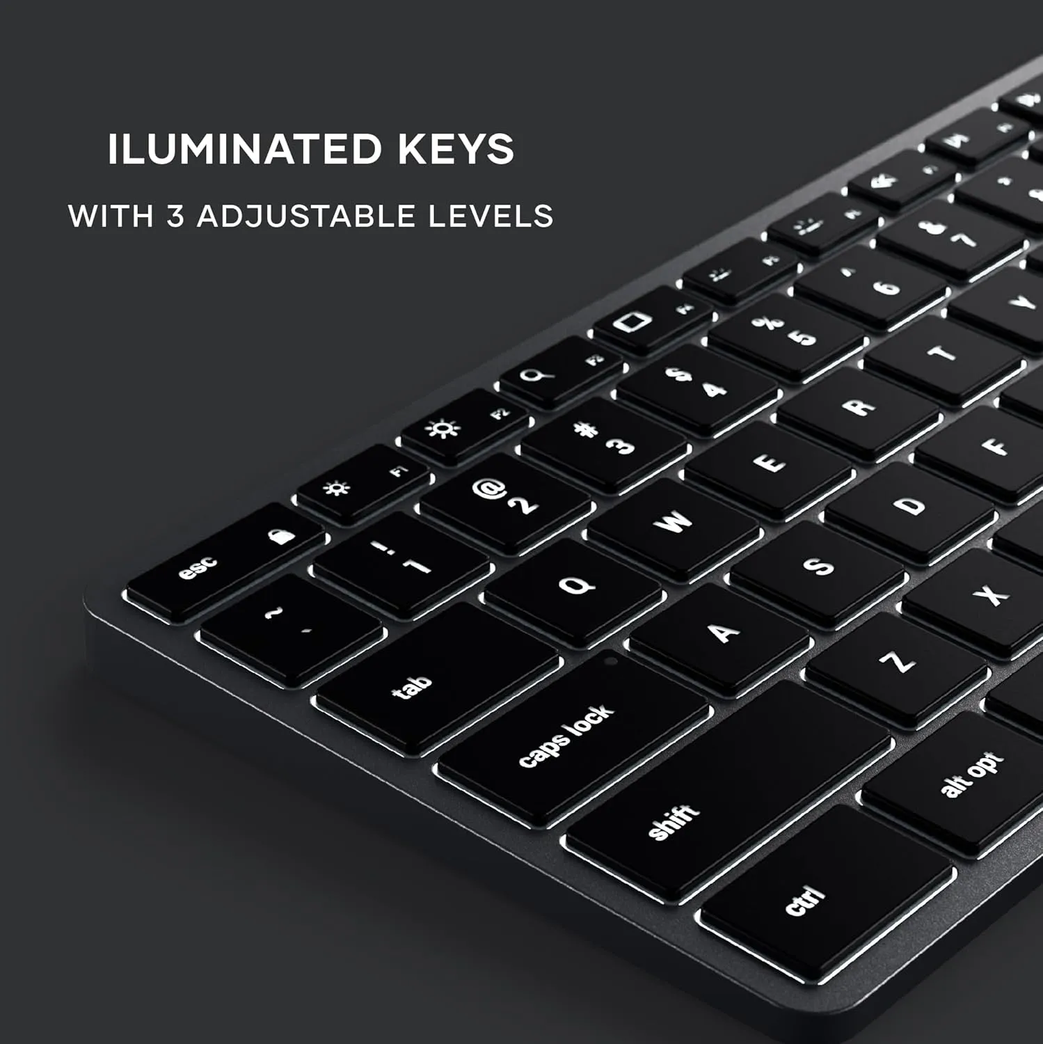 Satechi Slim W3 Wired Backlit Keyboard with Numeric Keypad – Illuminated Keys & USB C Connection – for MacBook Pro, MacBook Air, iPad Pro, iMac and More