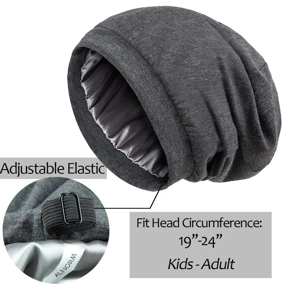 Satin Bonnet for Curly Hair Natural Hair Braids Women Slouchy Beanie Hat Lightweight