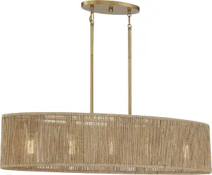 Savoy House 1-1738-5-320 Ashe Bohemian/Eclectic Rope Oval Chandelier, 5-Light 300 Total Watts, 9" H x 42" L, Warm Brass