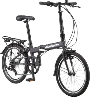 Schwinn Adapt U Folding Bike, 20-Inch Wheels, 7-Speed, Steel Blue