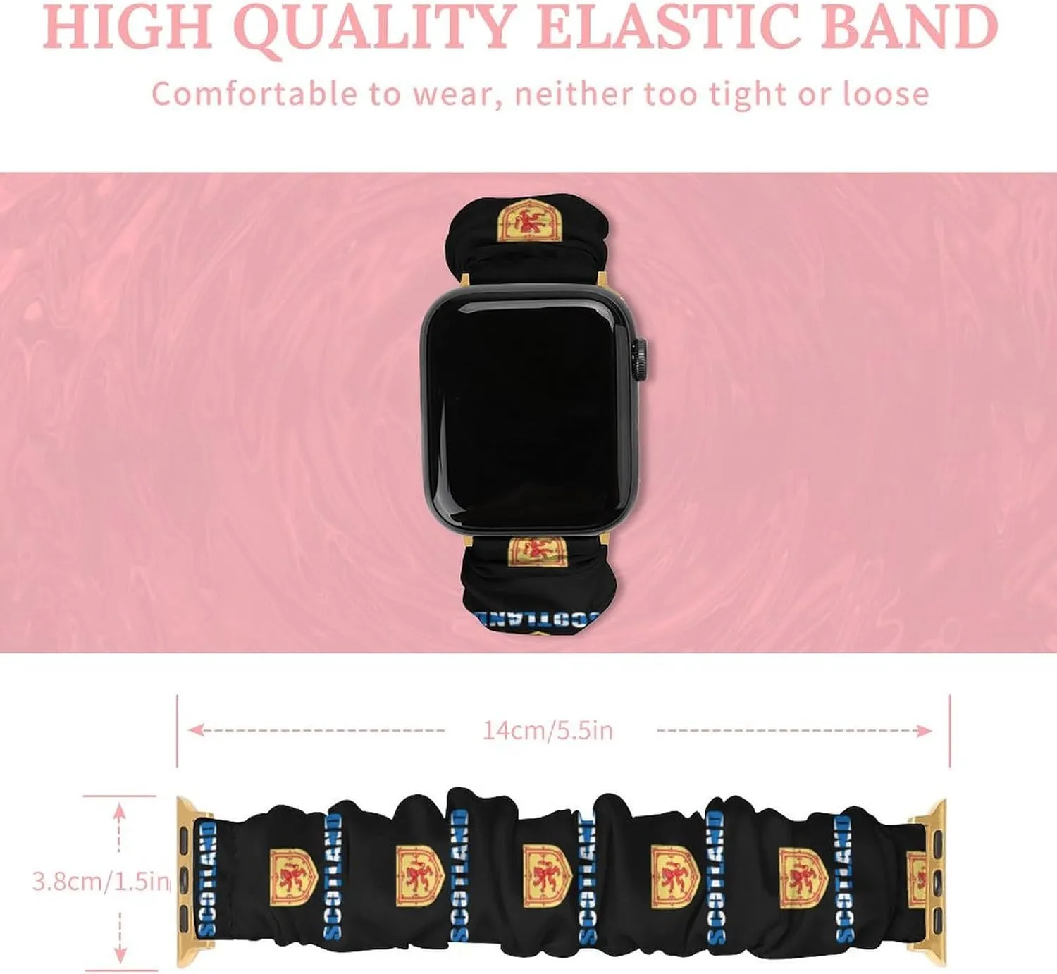 Scottish Flag Britain Fashion Watch Strap Scrunchies Wristbands Compatible With IWatch Series