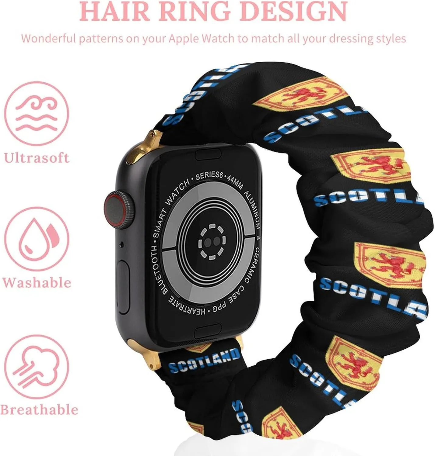 Scottish Flag Britain Fashion Watch Strap Scrunchies Wristbands Compatible With IWatch Series