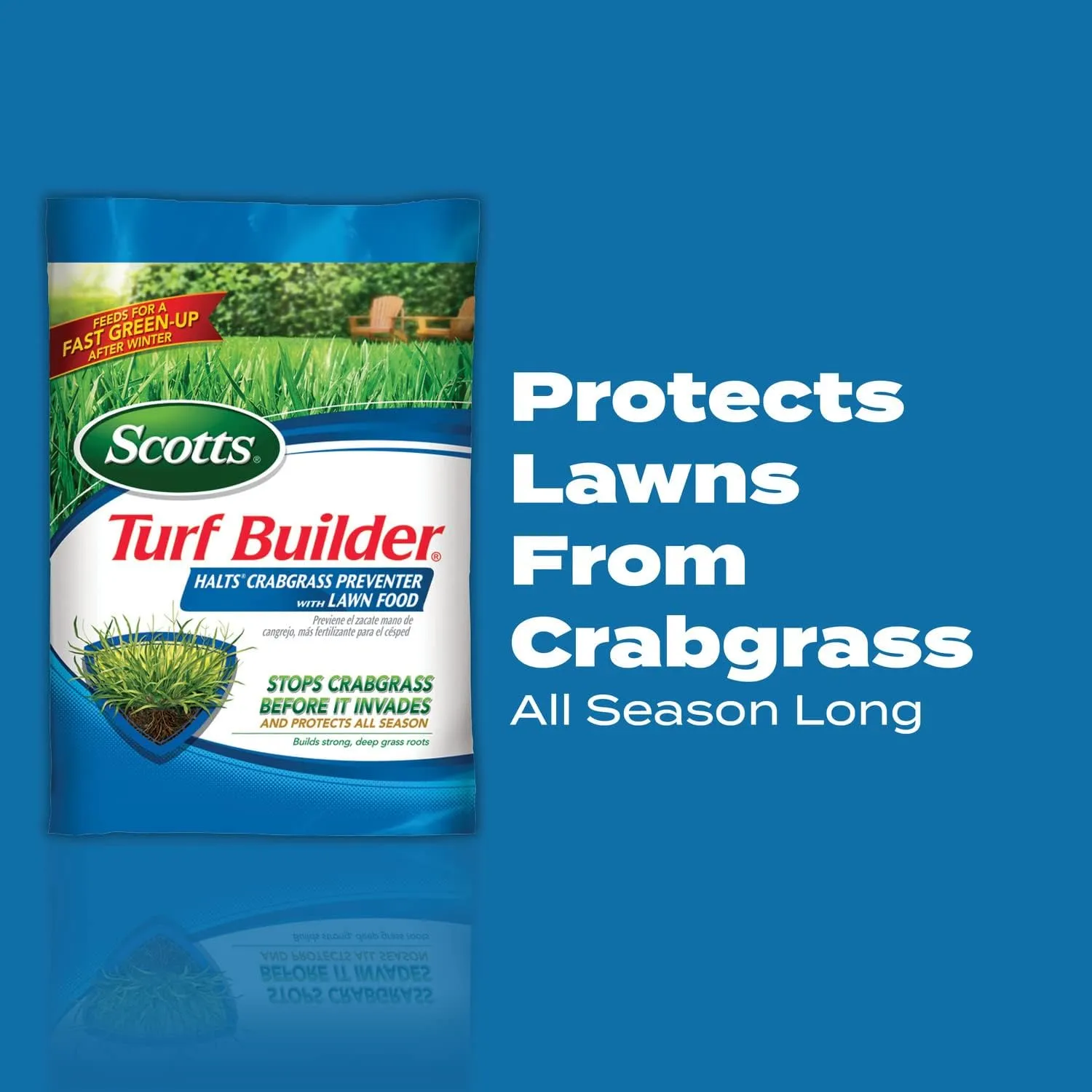 Scotts Turf Builder Halts Crabgrass Preventer with Lawn Food - Pre-Emergent Weed Killer, Fertilizer, 5,000 sq. ft., 13.35 lb.