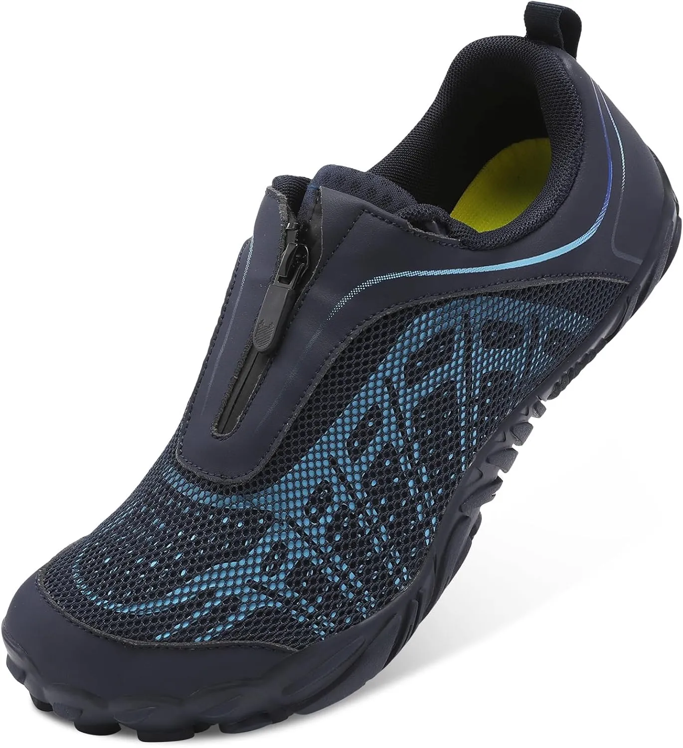 Scurtain Unisex Mens Womens Water Shoes Athletic Sports Aqua Shoes Barefoot Hiking Water Shoes Quick Dry Yoga Pool Swim Surf Beach Walking Shoes with Zipper