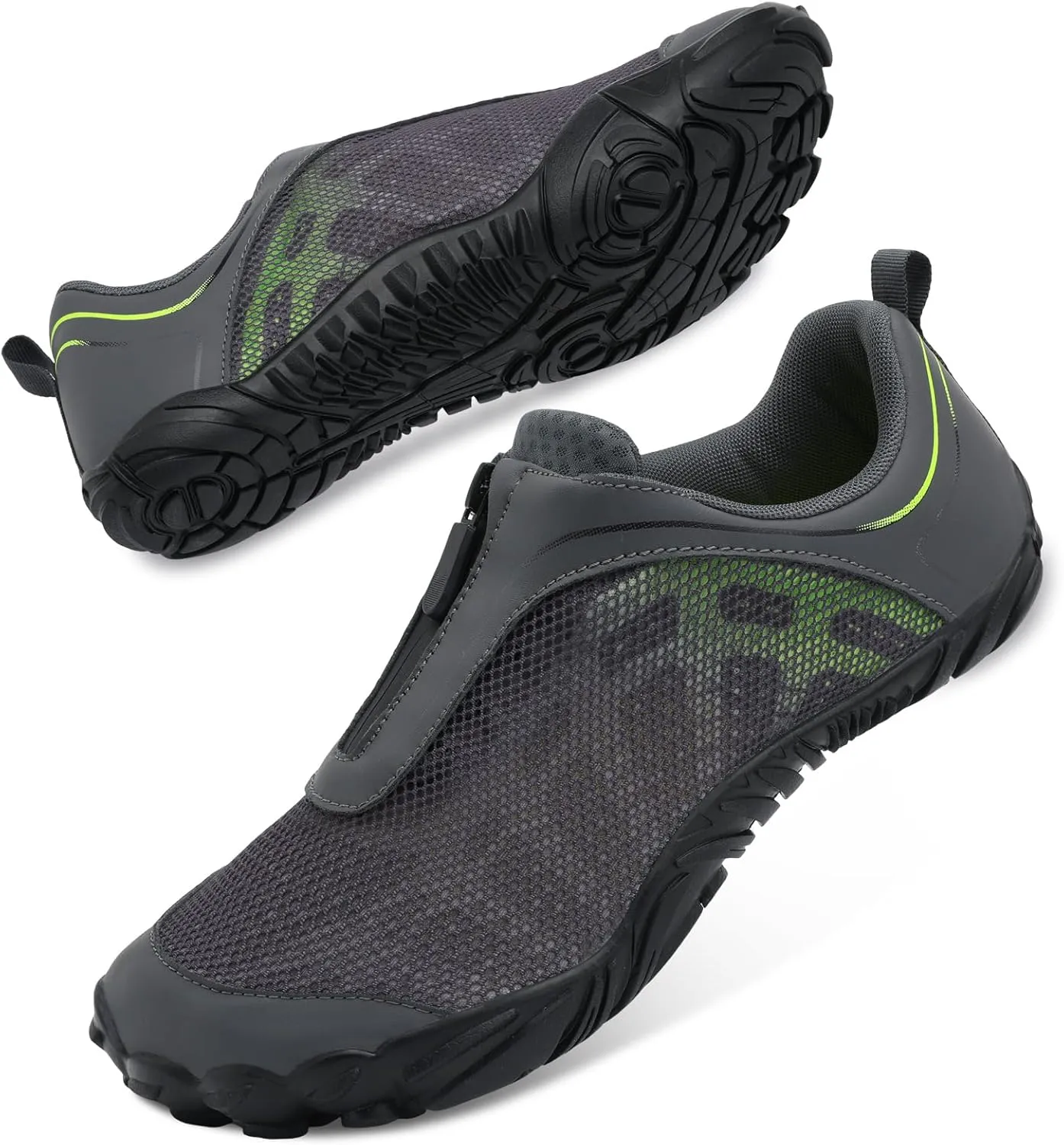 Scurtain Unisex Mens Womens Water Shoes Athletic Sports Aqua Shoes Barefoot Hiking Water Shoes Quick Dry Yoga Pool Swim Surf Beach Walking Shoes with Zipper