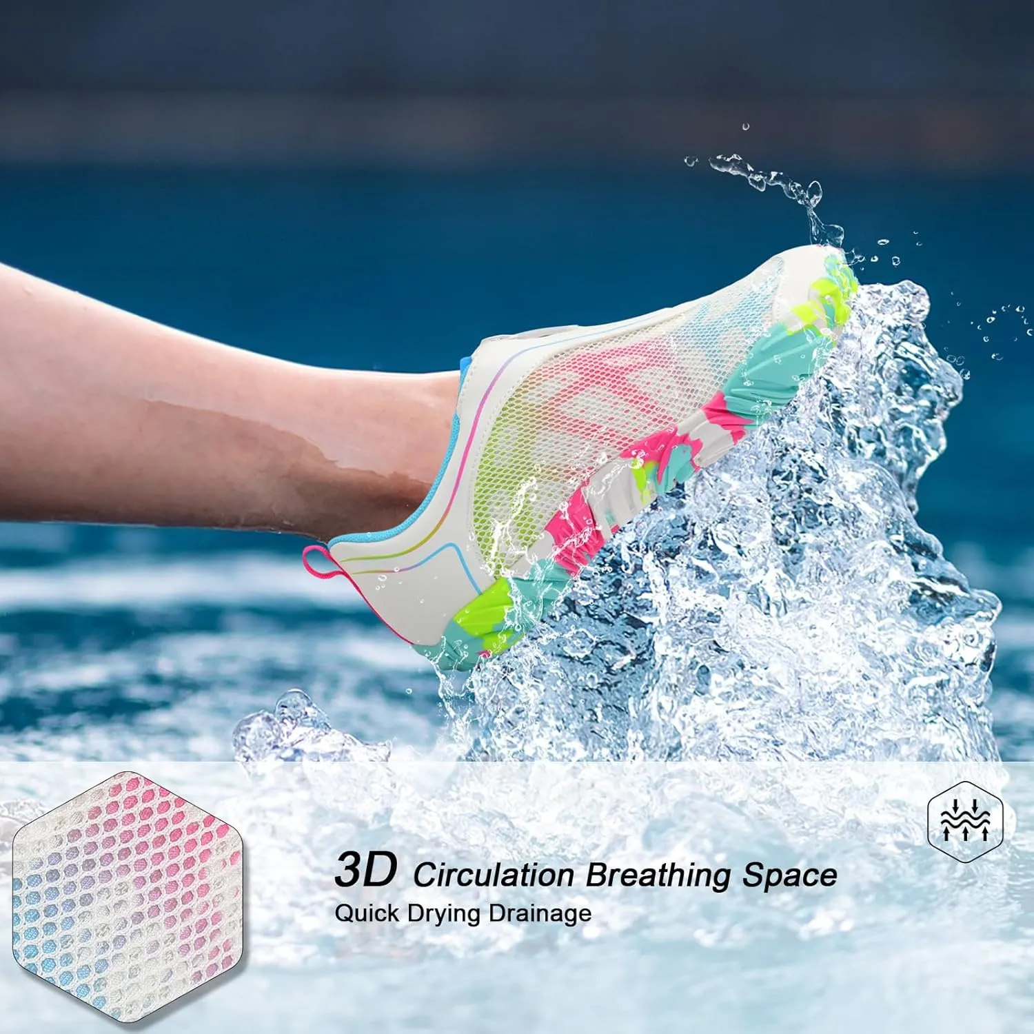 Scurtain Unisex Mens Womens Water Shoes Athletic Sports Aqua Shoes Barefoot Hiking Water Shoes Quick Dry Yoga Pool Swim Surf Beach Walking Shoes with Zipper
