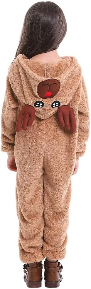 Seasons Christmas Costume Reindeer Child Costume Unisex Deer Animal Onesie Party Jumpsuit