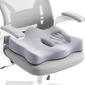 Seat Cushions for Office Chairs - Memory Foam Car Seat Cushion with Portable Travel Storage Bag, Coccyx Cushion for Tailbone Pain, 17.7 x 16 Inches (Purple)