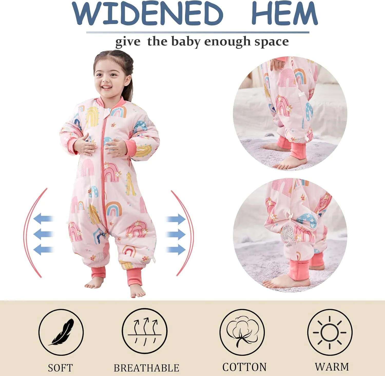 SEAUR - Baby Sleep Bag Winter Toddler Wearable Blanket Girl Boy Walking Sleeping Bag Pajamas Long Sleeve Warm