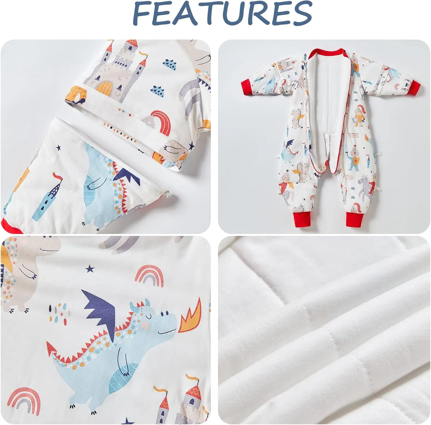 SEAUR - Baby Sleep Bag Winter Toddler Wearable Blanket Girl Boy Walking Sleeping Bag Pajamas Long Sleeve Warm