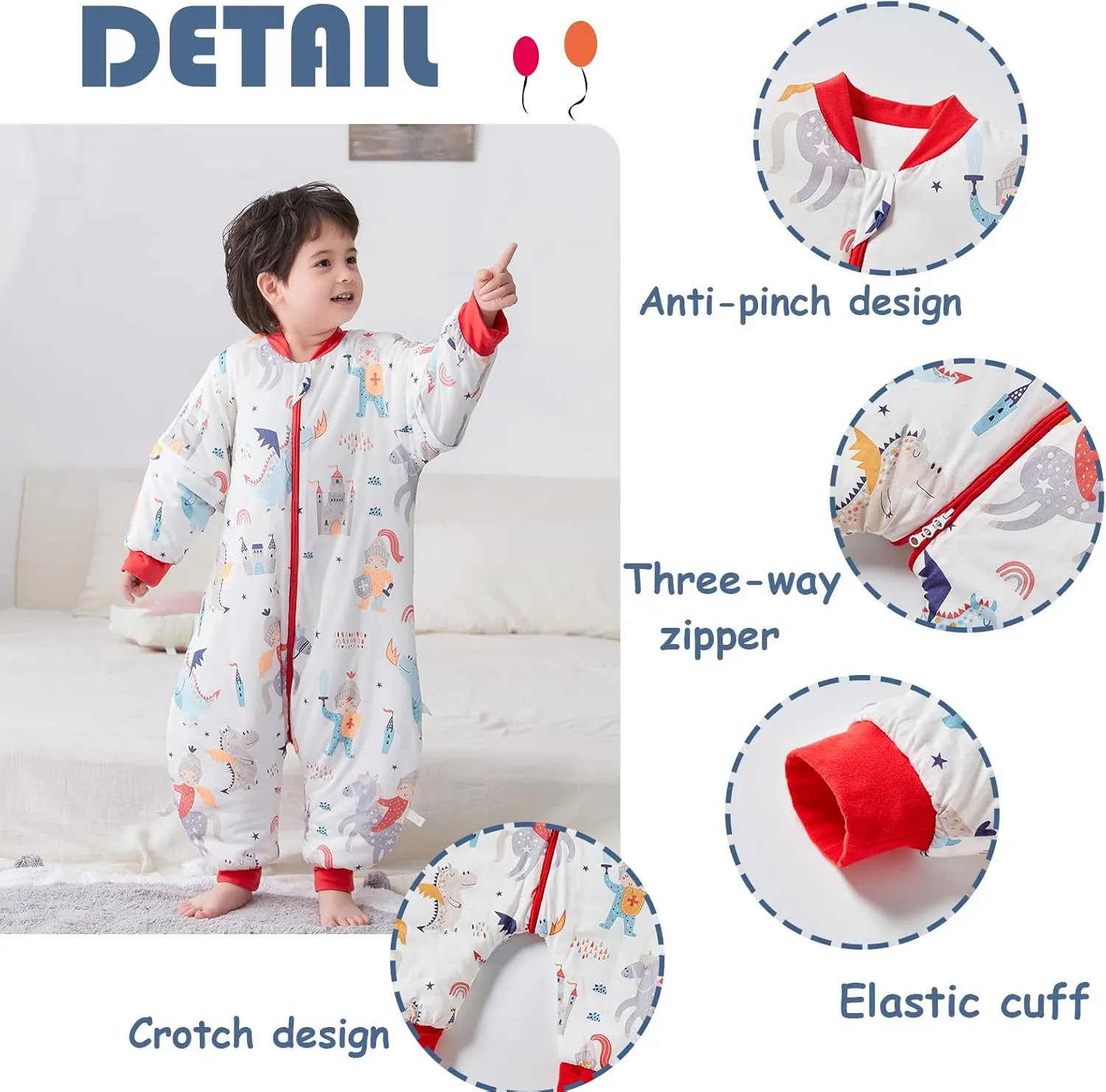 SEAUR - Baby Sleep Bag Winter Toddler Wearable Blanket Girl Boy Walking Sleeping Bag Pajamas Long Sleeve Warm
