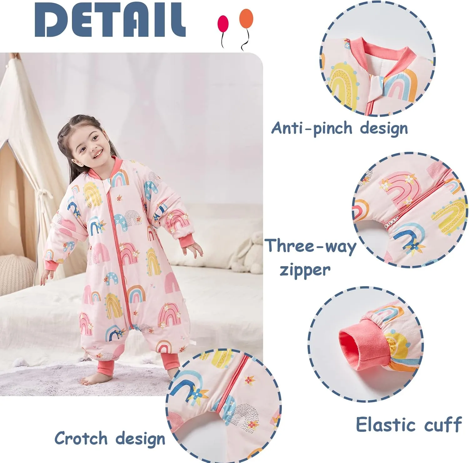 SEAUR - Baby Sleep Bag Winter Toddler Wearable Blanket Girl Boy Walking Sleeping Bag Pajamas Long Sleeve Warm