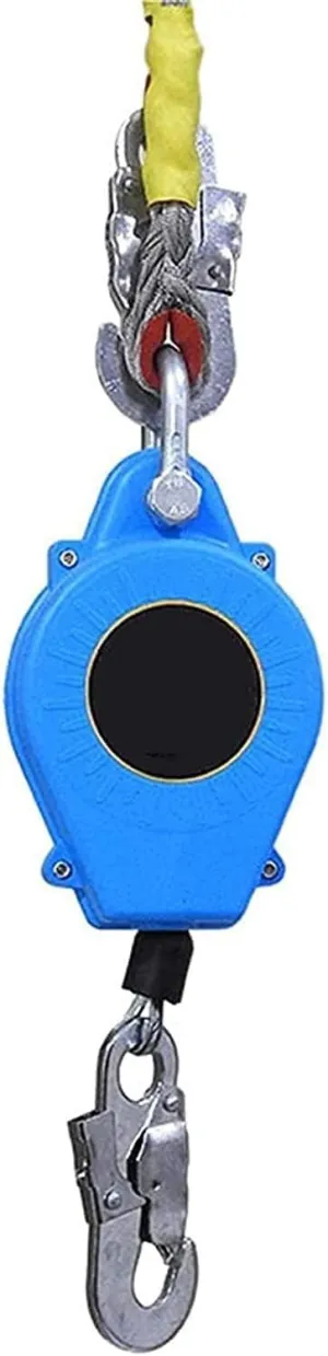 Self-Retracting Lifeline Fall Protection Device, 15M Cable Safety Lanyard Arrest Block for Rock Climbing & High-Altitude Work, Load Bearing 150kg