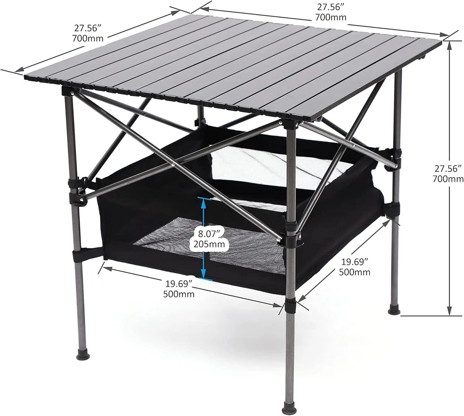 Set of 3, Folding Outdoor Camping Table and Chairs Set for Indoor, Outdoor Camping, Picnics, Beach,Backyard, BBQ, Party, Patio 27.56" L*27.56" W*27.56" H Black/Green