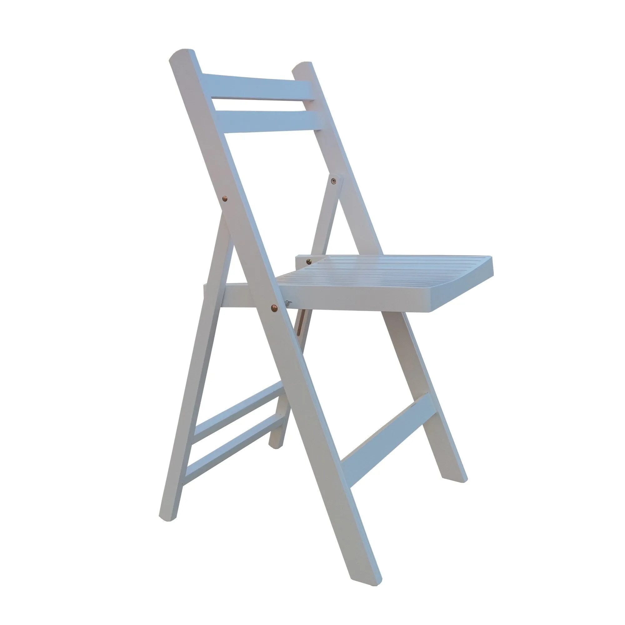 Set of 4 Solid Wood Folding Chairs with Slatted Seat & Back, Fully Assembled for Dining, Events, Kitchen, Balcony
