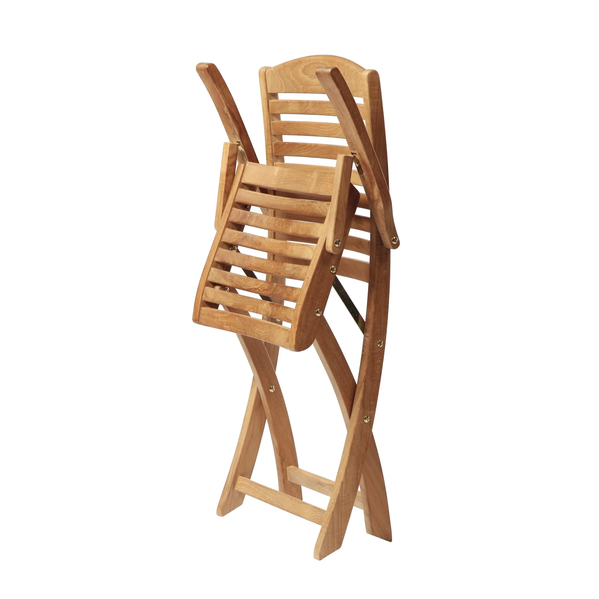 SET568-530 - Asia teak folding table - Rectangular 35" with 2 Manhattan folding armchairs