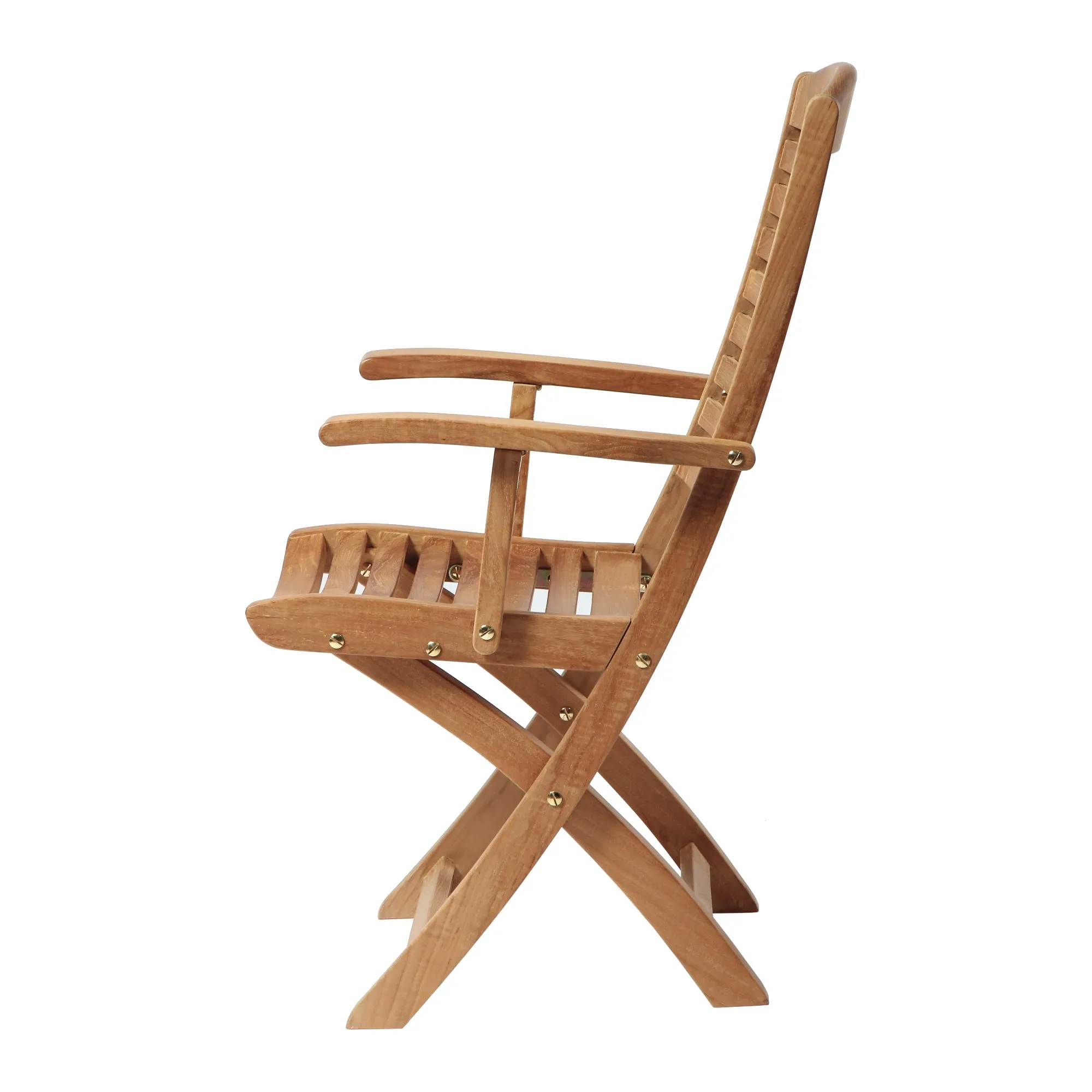 SET568-530 - Asia teak folding table - Rectangular 35" with 2 Manhattan folding armchairs