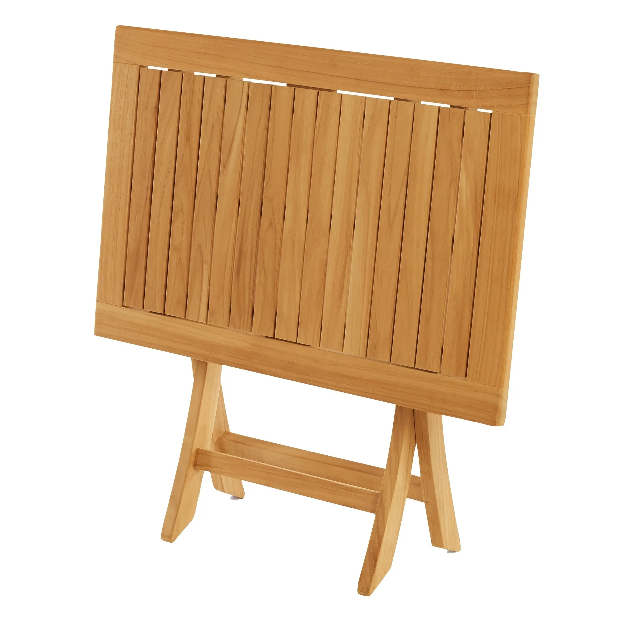SET568-530 - Asia teak folding table - Rectangular 35" with 2 Manhattan folding armchairs