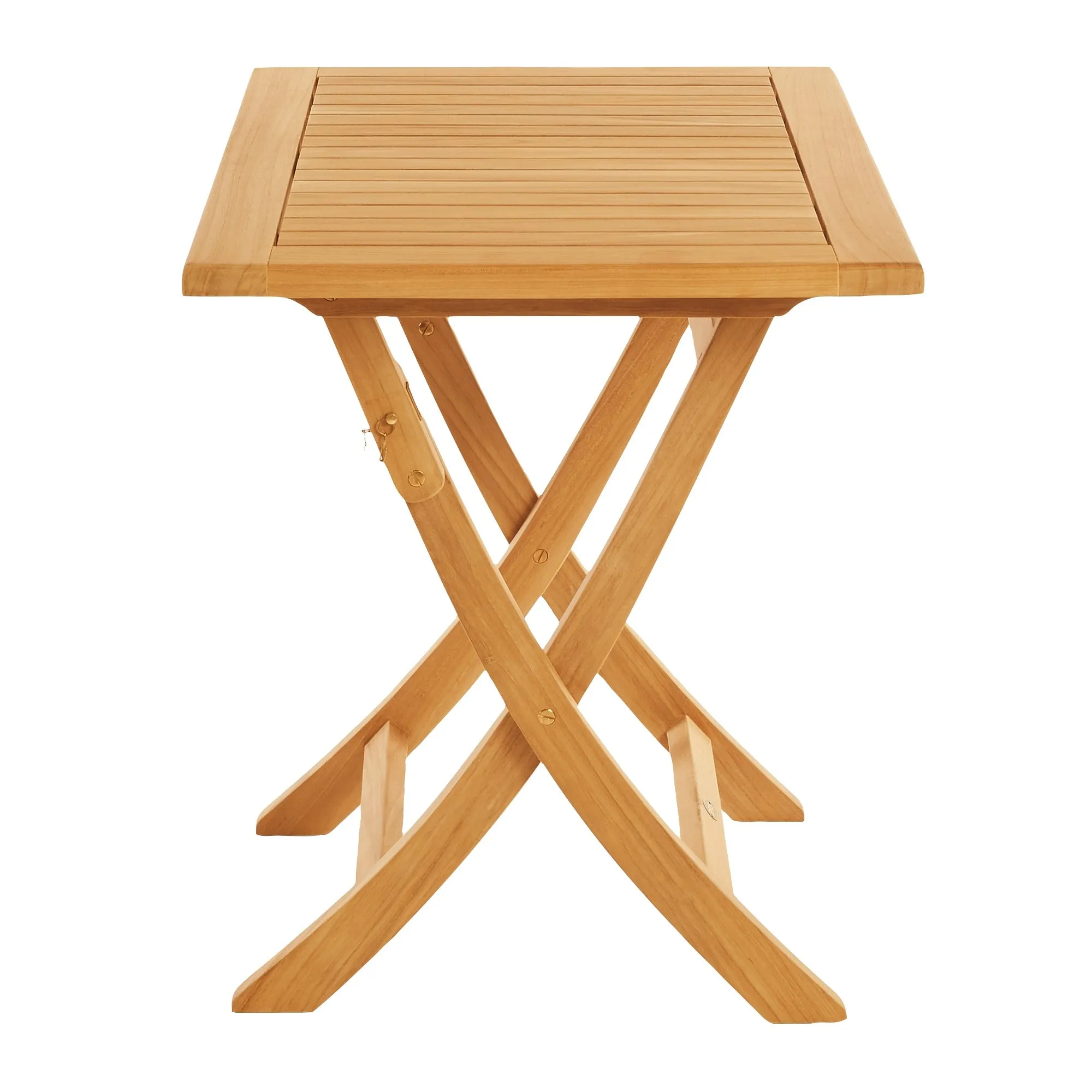 SET568-530 - Asia teak folding table - Rectangular 35" with 2 Manhattan folding armchairs