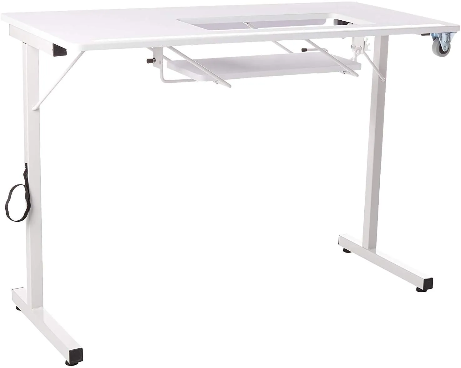 SewingRite SewStation 101 Portable Folding Sewing Table with Steel Legs, White - Perfect for Home, Office and Business