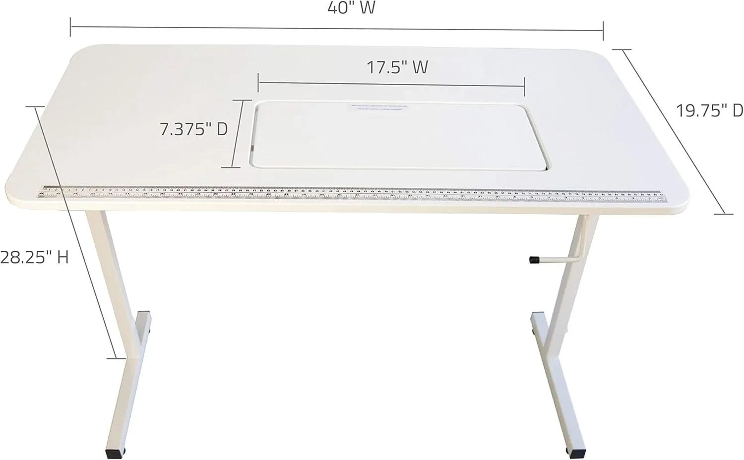 SewingRite SewStation 101 Portable Folding Sewing Table with Steel Legs, White - Perfect for Home, Office and Business