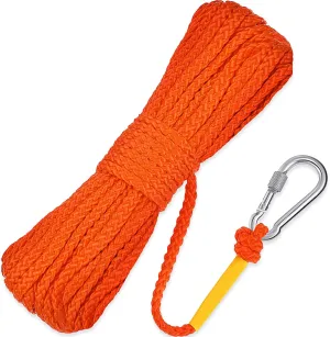 Shappy Water Floating Lifesaving Rope Dock Lines Boat Rope Braided Polypropylene Outdoor Throwing Lines for Life Preserver Ring Anchor Heaving Line with Spring Hook