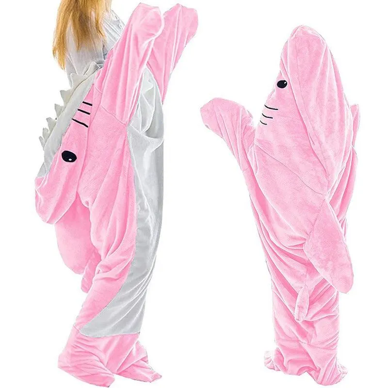 Shark Onesie Blanket For Adults, Shark Blanket Hoodie, Shark Blanket Super Soft Cozy Flannel, Boys Girls Cosplay Costume Sleeping Bag For Night