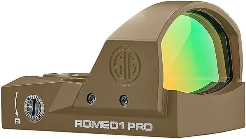 Sig Sauer ROMEO1PRO 1x30mm 6 MOA Red Dot Sight | Compact Durable Aluminum Corrosion-Resistant Waterproof Open Reflex Sight with Protective Shroud