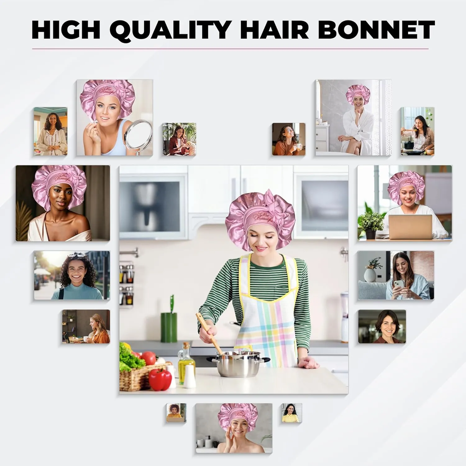 Silk Sleeping Bonnets for Hair Health Protection, Moisture Retention, Frizz-Free
