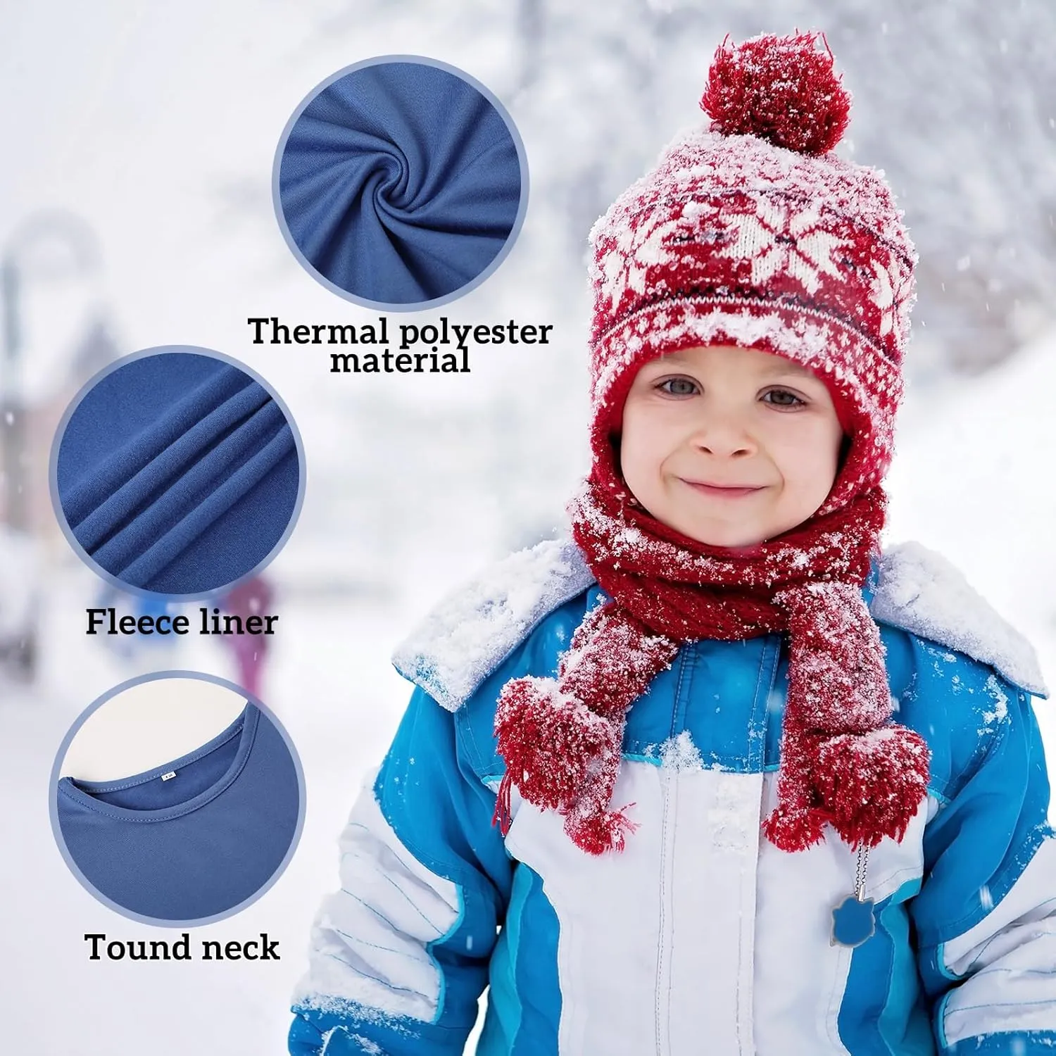 Silkfly 3 Sets 12M-12Y Kid Boys Girls Thermal Underwear Set Fleece Lined Long Winter Johns Base Layer Thermal Top and Bottom