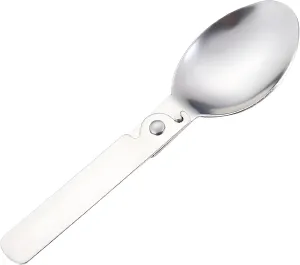 Silverware Flatware Cutlery Set, 1/4/6/8/10/12pcs 304 Stainless Steel Folding Spoon, Travel Portable Round Head Table Spoon(8 Pieces)