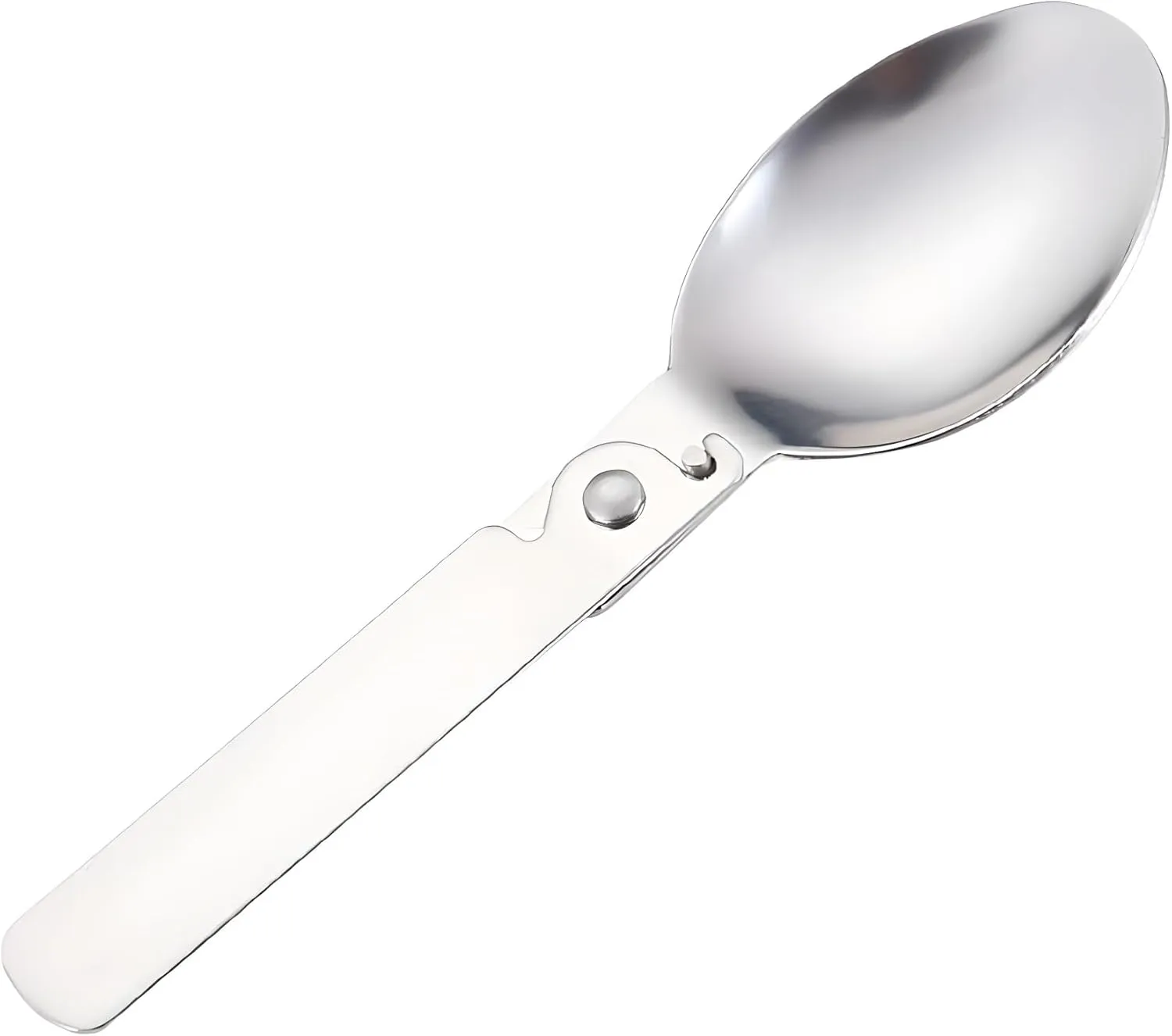 Silverware Flatware Cutlery Set, 1/4/6/8/10/12pcs 304 Stainless Steel Folding Spoon, Travel Portable Round Head Table Spoon(8 Pieces)