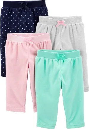Simple Joys by Carter's Baby Girls' 4-Pack Fleece Pants