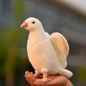 Simulation White Dove Plush Toy. Stuffed Animal Pigeon Doll. The Bird has Aluminum Wires on Both feet and can Stand Firmly. (There is no Aluminum Wire on Both feet and it Cannot Stand Firmly.)