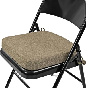SINOSSO Thickened 2" Memory Foam Folding Chair Cushion 1 Pcs, Square Kitchen Chair Pad with Ties, Indoor Non-Slip Dining Chair Seat Cushion (1 Pcs, Linen)
