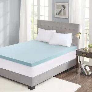 Sleep Philosophy Gel Infused Memory Foam Mattress Topper Luxurious All Season Enhanced Bed Support, Queen(3" Thick), Removable Cooling Cover