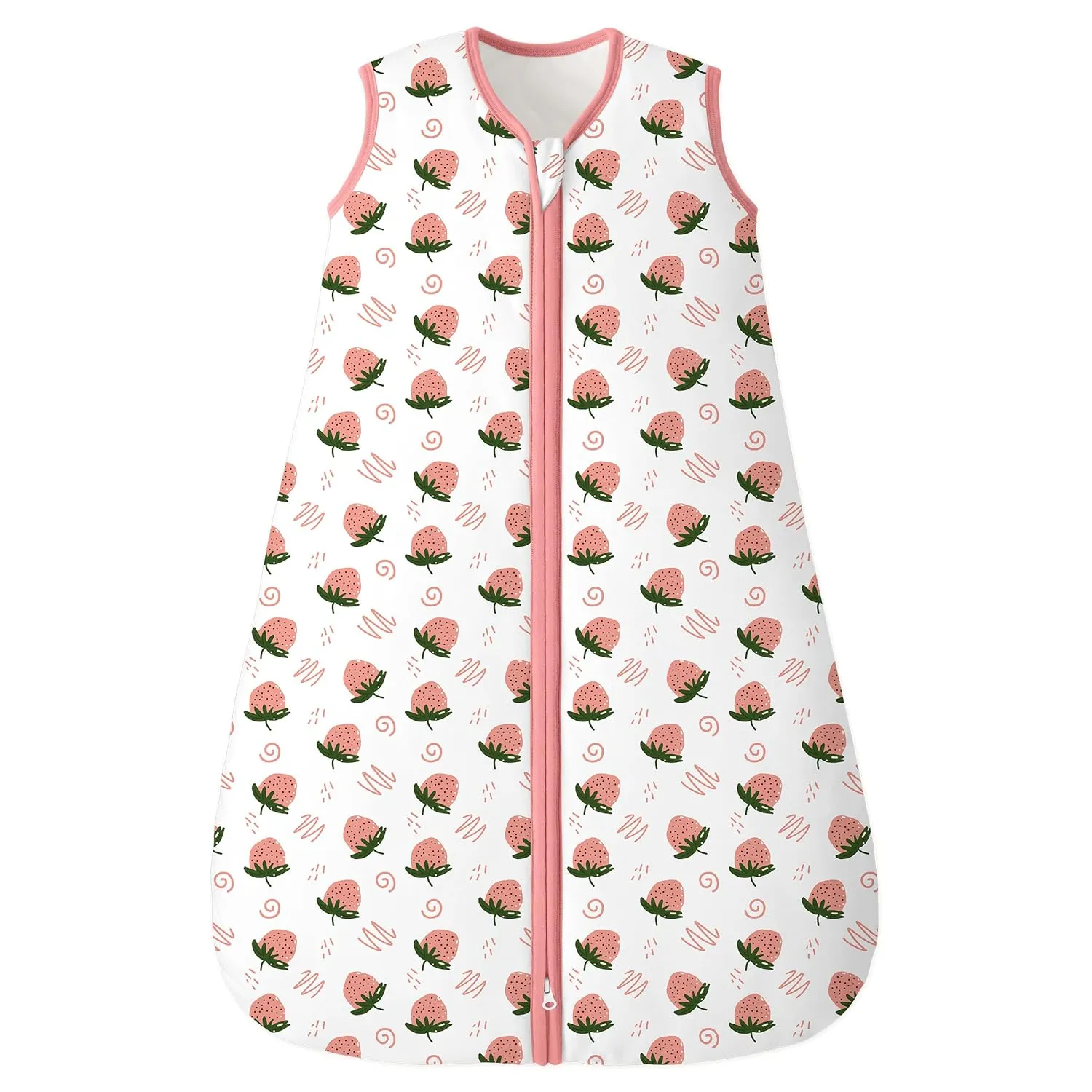 Sleep Sack 6-12 Months TOG 2.5 Winter Baby Wearable Blanket, 100% Cotton Newborn Infant Sleeping Sack with 2-Way Zipper Warm Soft Baby Sleep Sack Strawberry