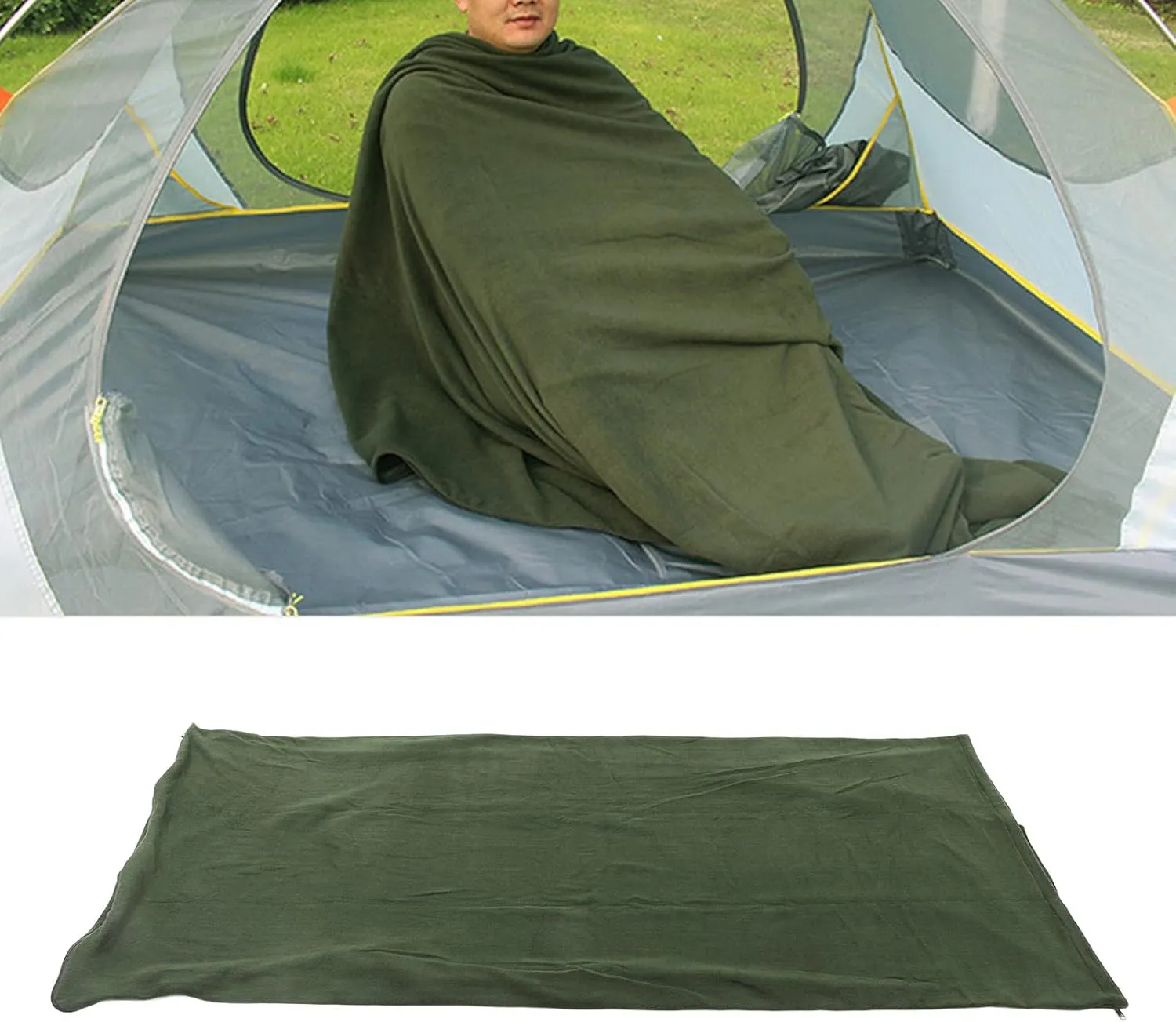 Sleeping Bag, Fleece Sleeping Bag Portable Travel Warm Sleeping Bag for Adults Outdoor Camping Hiking Climbing