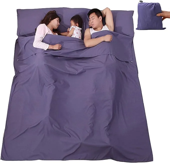 Sleeping Bag Liner, Lightweight Portable, Soft Travel and Camping Sheet, with Compact and Carry Bag, for Travel, Hotel