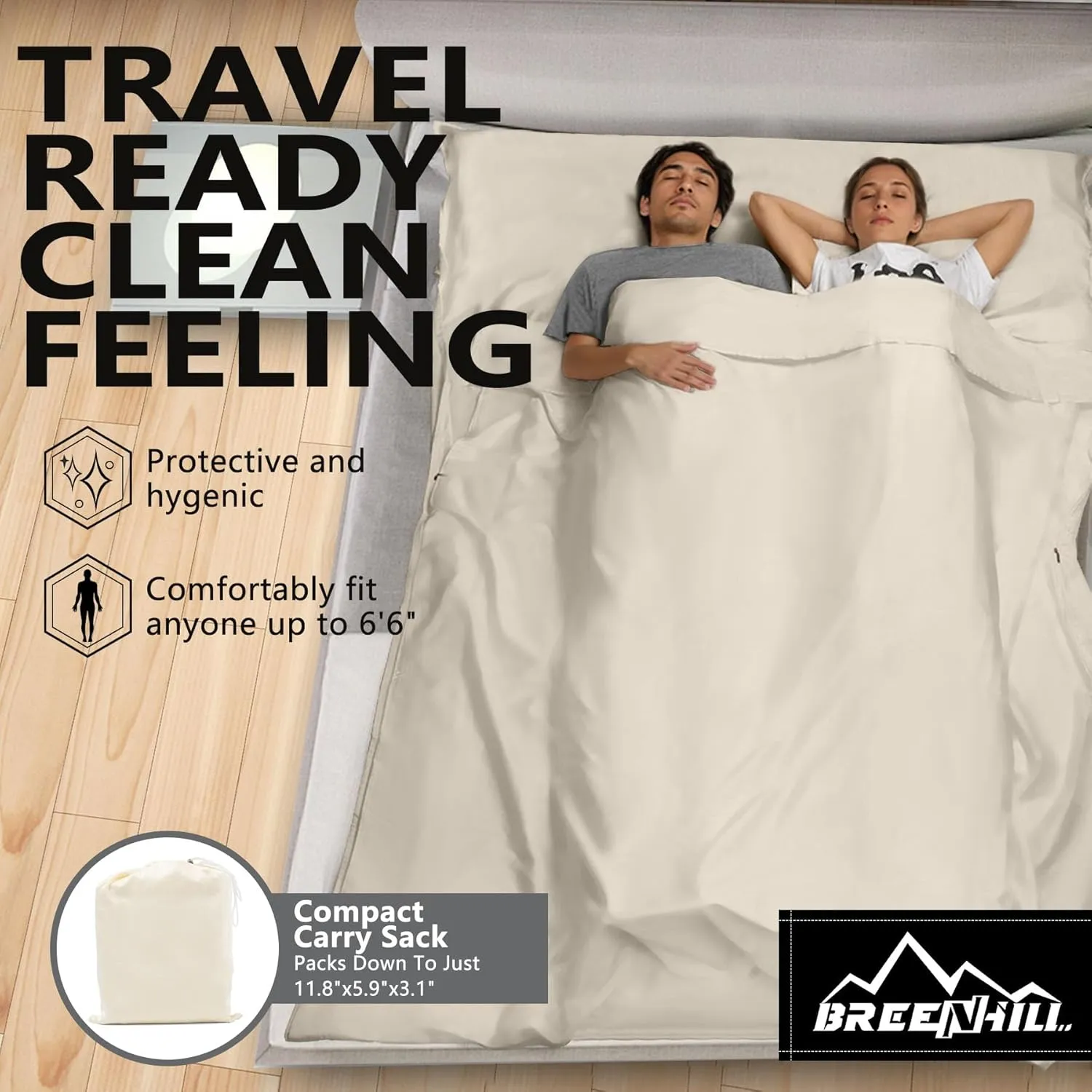 Sleeping Bag Liner,Long Staple Cotton, Adult Sleep Sack & Travel Sheets,Travel Sleep Sack for Backpacking, Hotels & Hostels Lightweight Travel Sheet Camping Sheets,Has Full Length Zipper
