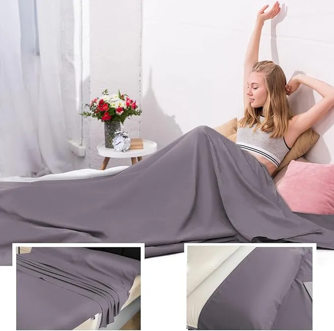 Sleeping Bag Liner,Travel Sheet & Adult Sleep Sack, Camping Sheets Travel Sleep Sack for Backpacking,Hotels & Hostels -Lightweight Single &Double Travel Sheet Camping Sheets