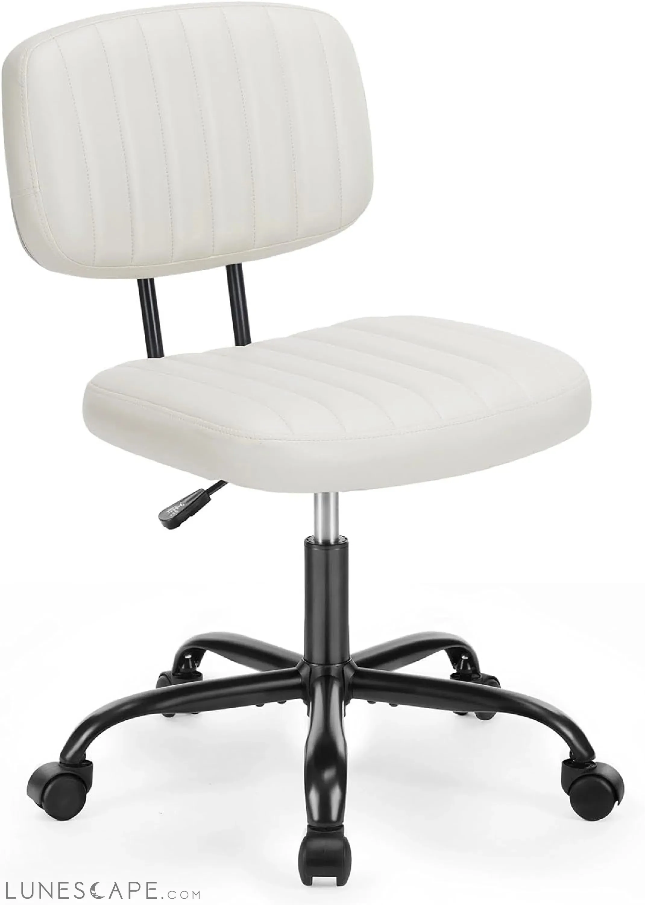 Small Office Computer Desk Chair with Wheels and Lumbar Support, Comfy