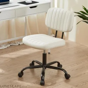 Small Office Computer Desk Chair with Wheels and Lumbar Support, Comfy